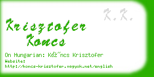 krisztofer koncs business card